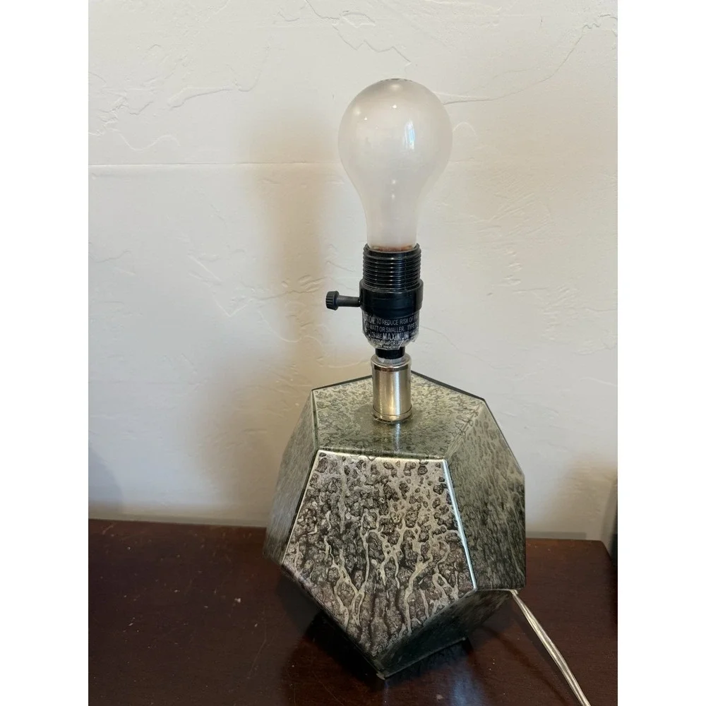 Glads Table Office Lamp metallic, silver, geometric 15